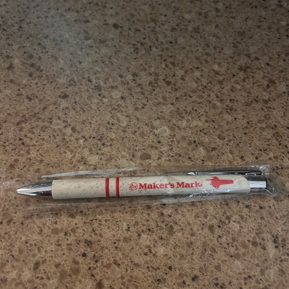 Maker's Mark Cream and Red Ballpoint Pen